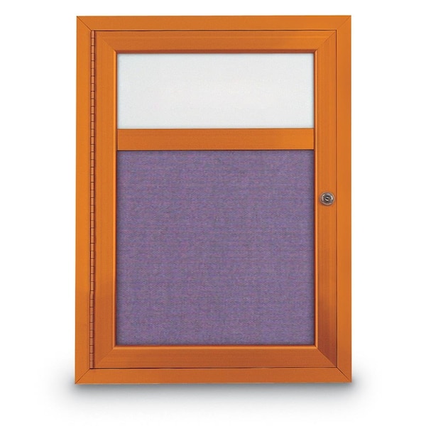 Slim Enclosed Corkboard, 30"x30", Satin Alum Frame/Black